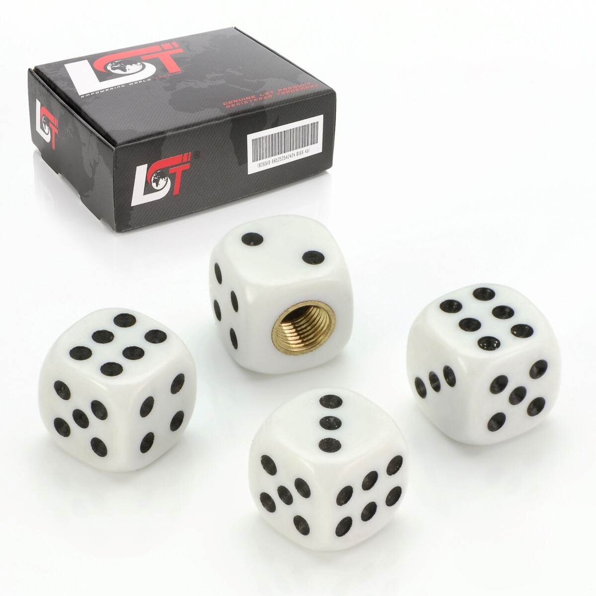 4X VENTIL CAP FOR TIRES VENTIL CAP CUBE WHITE FOR CAR TRUCK MOTORCYCLE QUAD