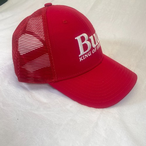 Vintage Bud King Of Beers Adult Trucker Mesh Hat, Red Classic 80s 1980 - Picture 9 of 14