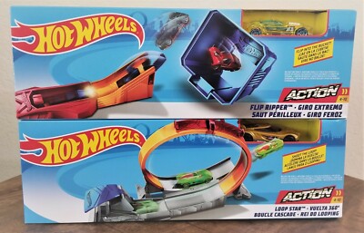 Hot Wheels LOOP STAR & FLIP RIPPER LOT of 2 Play Sets - Brand New 