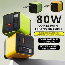 3 In 1 GaN Charger Scalable 80w Max Fast Charger Module With Type C & USB Ports