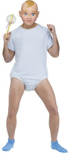 Adult Big Baby Costume Inc Mask and Romper - One