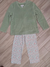 Mix  Match Mint Green Velour V-neck/Multi-color Pant 2pc Pajama Set.   Size M