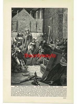 Hasting The Northman, Emerges From Coffin, Book Illustration, 1907/9