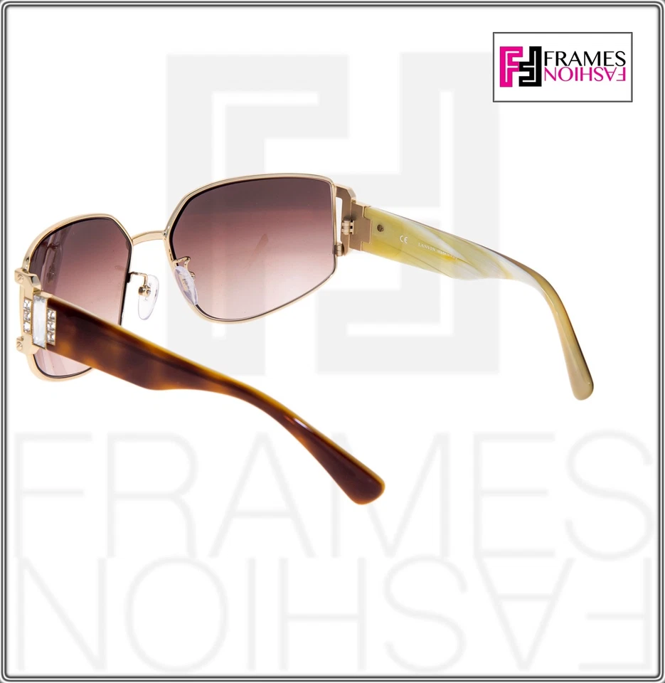 Gafas de sol LANVIN LN020S de metal dorado rosa marrón cuerno de tortuga envoltura cristal 020 Foto 3 de 4