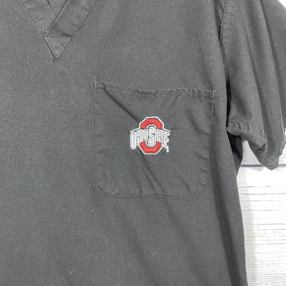 Gel Scrubs Ohio State Unisex Scrub Top Large Black Buckeyes Block O