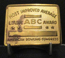 ABC American Bowling Congress Most Improved Average League Award Belt Buckle