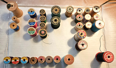 Vintage Lot Wooden Spools -Talon, Belding, Coats Clark, American Thread