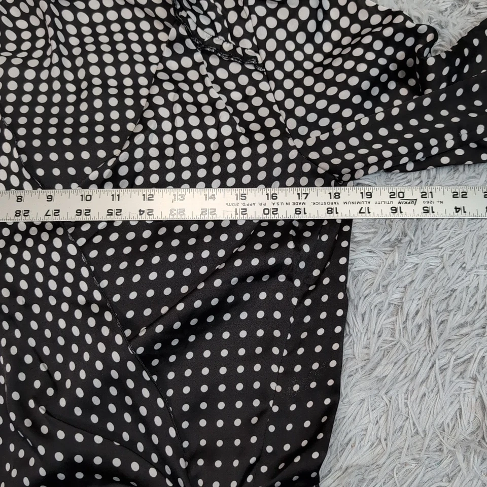 Белый дом черный рынок рубашка женщин S черный топ блузка опрятный V шеи точек - Изображение 3 из 4