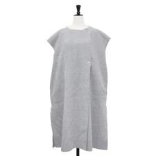 Yori Vest Gray Size: FREE 22 Fall Winter Check Long Gilet Oversized Used BEEG-0