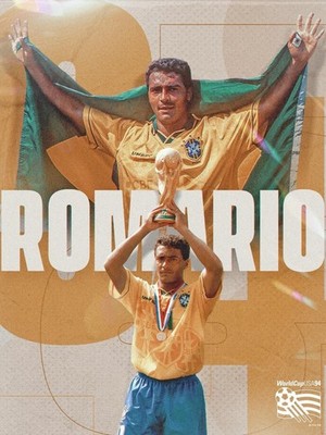 BRAZIL Home World Cup 94 - Soccer - Jersey Retro - ROMARIO # 11