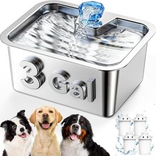 Large Dog Water Fountain Dispenser - 3 Gallon Dog Water Fountain with 4 Filters
