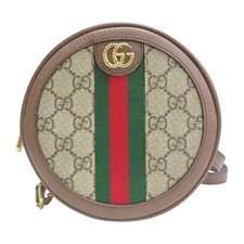 GUCCI Ophidia Round Backpack GG Supreme PVC Brown 598661