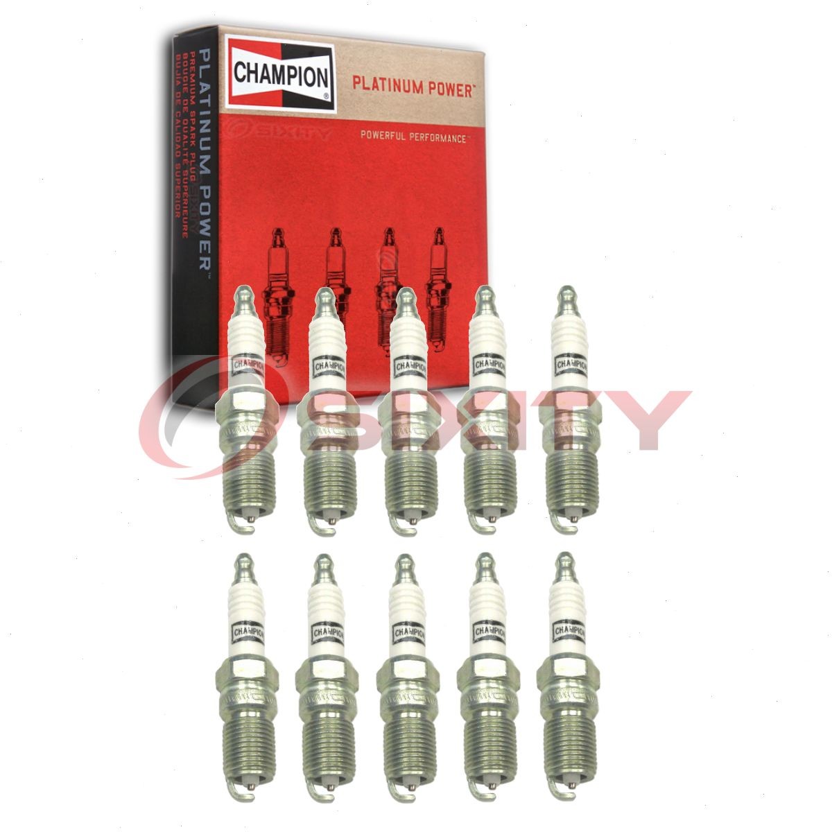 10 pc Champion Platinum Spark Plugs for 1999-2019 Ford E-350 Super Duty 6.8L nf