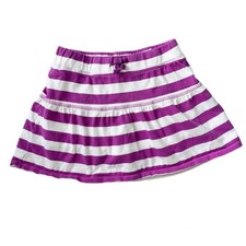 Girls M 7/8 Children's Place Purple White Stripe Ruffle Skirt Skort Stretch