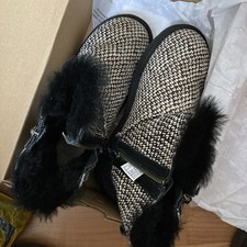 UGG new Cow Print Boots Women's Size 3.5 suede fur calf hair ankle with box