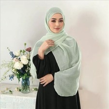 Shiny Long Scarf Muslim Women Head Cover Wrap Shawls Scarves Islamic 180 90cm