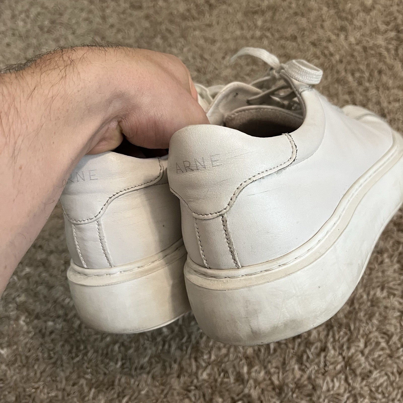 Arne Basic Essential White Leather Trainer Sneake… - image 3