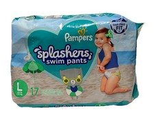 Pampers Splashers Disposable Swim Pants 17 Count Size Large 31 Lb 