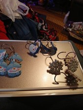12 Piece Shower Curtain Hooks Snowmen And Snowflakes