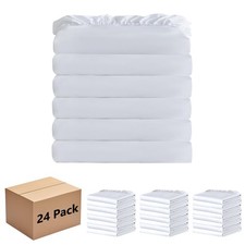 White Bulk King Fitted Sheet Only Deep Pocket 24 Pack, Quick Sort Bottom Bed ...