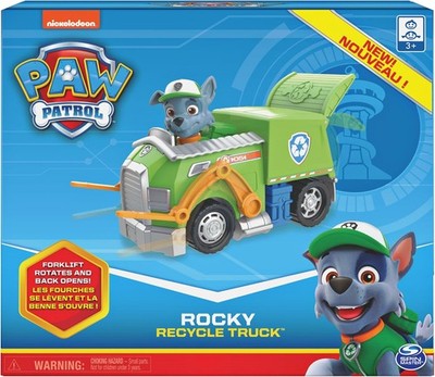 GW4823 PAW Patrol 6052310 Recycling Fahrzeug mit Rocky Figur Basic Vehicle