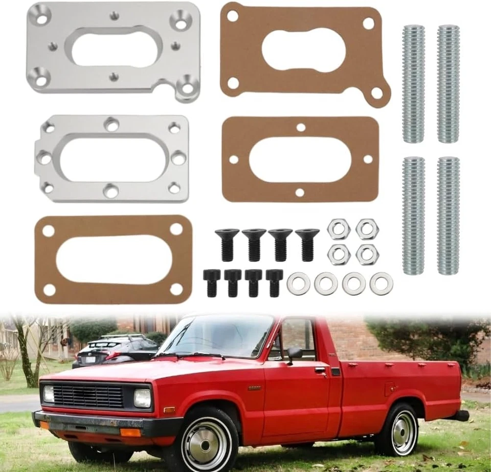 For Mazda B2000 B2200 Carburetor Manifold Adapter Plate & Gasket Kit 1984-1991 - Image 2 of 4