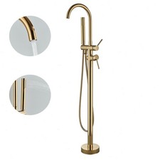 Gold Badewanne Wannenarmatur Freistehende Standarmatur Duschset Handbrause DE