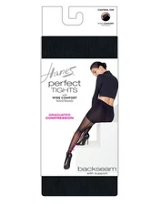 Hanes Women's Perfect Tights Compression Backseam Control Top Smoothing Waist