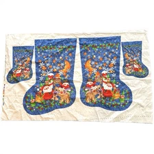 Jo-Ann's Christmas Stocking Fabric Panel Cut and Sew North Pole Santa Blue