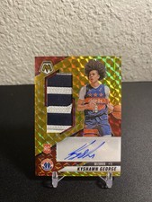 2024-25 Mosaic Kyshawn George Rookie Jersey Patch Auto Gold /10 Wizards RPA