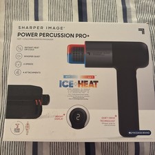 Sharper Image Power Percussion Pro  Hot  Cold  6 Speeds  4 Attachments New