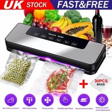 UK Vacuum Food Sealer Automatic Manual Vacum Sealer Dry Wet Pack Machine 30Bags