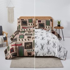 Oliven Reversible Home Rustic Bedding Lodge Moose Bear Quilt Set King Size,3 ...