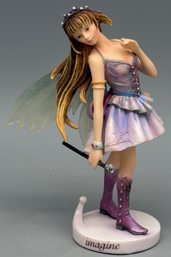 Faerie Glen FG865 Figurine, Purple Dress, Staff " Imagine " Hand Made