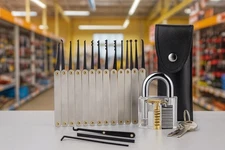 Lockpicking Practice Set – 15 PCS Stainless Steel Tools with Transparent Trainin