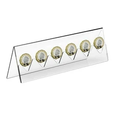 Acrylic Clear 6-Slot Collectible Coin Holder Collector Display Stand Organizer X