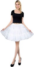 Women's Short Length Petticoat Above Knee Tutu Underskirt Pleated Flared Skirts