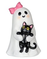 Summerween Geist Mit Katze Figur – Niedliche Halloween Deko 20Cm | Kawaii