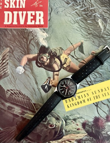 Vintage Men’s 1960’s Douglas Skin Diver Watch Serviced With Original Box Running