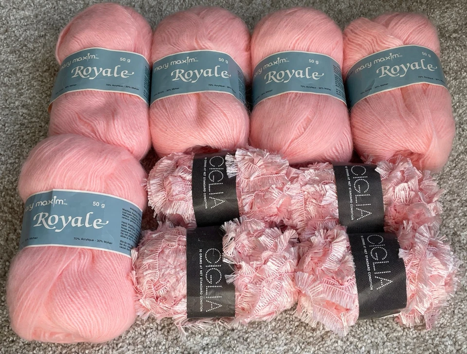 Лот 9 FILATURA DI CROSA CIGLIA Mary Maxim Royale Mohair акриловая детская розовая пряжа - Изображение 3 из 4