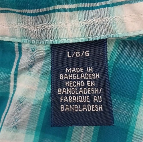 Wrangler Jungen Hemd Gr. L kariert türkis, weiß Perlen Druckknopf Cowboy Rodeo Rancher - Bild 5 von 9