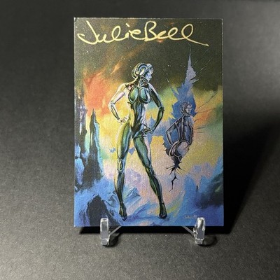 1994 Cardz Julie Bell Fantasy Art Tek-Chrome #T2  Looking  Autographed