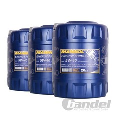 3x 20 Liter SAE 5W-40 MANNOL ENERGY FORMULA PD MOTOR&Ouml;L passend f&uuml;r VW, MB, BMW