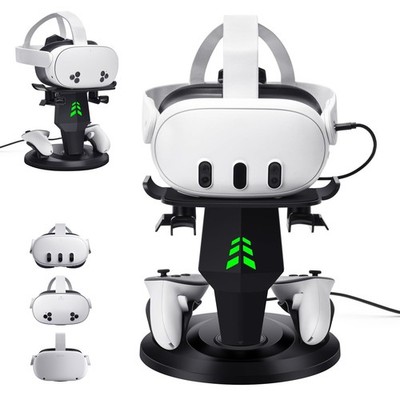 VR Charging Dock Vertical Stand Fast Charging Type C Cable for Meta Quest 3S/3/2