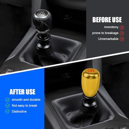 Zufoty Car Gear Shift Knobs, Manual Transmission Shift Knob, 5 Speed Car Gold - Picture 5 of 7