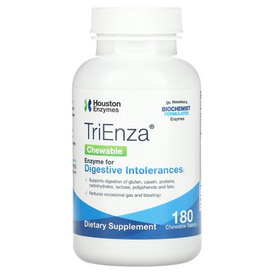 2 X Houston Enzymes, TriEnza Chewable, 180 Chewable Tablets
