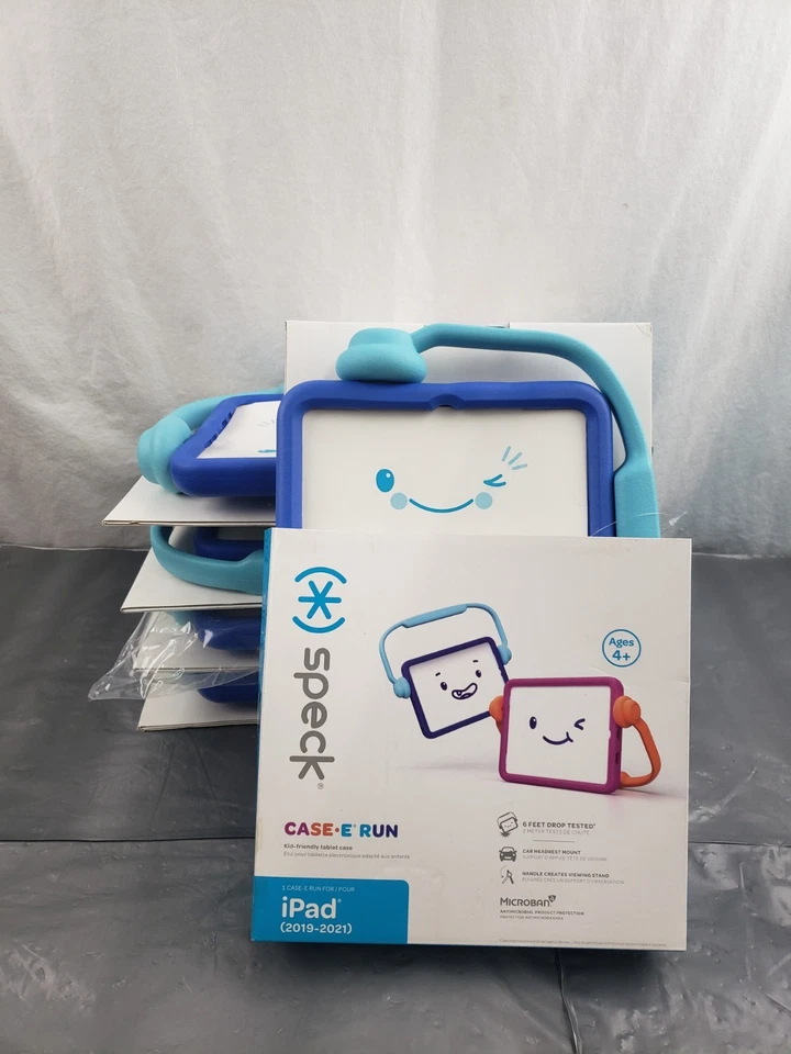 New LOT OF 5 Kid Friendly Shockproof Stand Case for iPad 2019-2021 Matte BLUE - Image 2 of 4