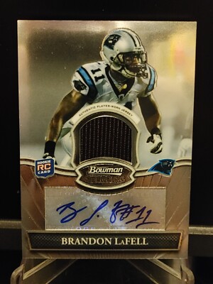 Brandon LaFell RC 2010 Bowman Sterling relic AUTO #BSAR-BL