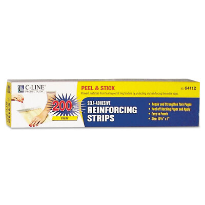 C-Line Self-Adhesive Reinforcing Strips 10 3/4 x 1 200/BX 64112