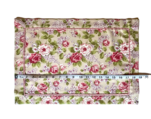 7 LAURA ASHLEY Blumen Tischsets gelb mit rosa Rosen Garten Chic Landhaus Kern - Bild 10 von 12